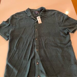Abercrombie & Fitch Teal Textured Button Down Shirt